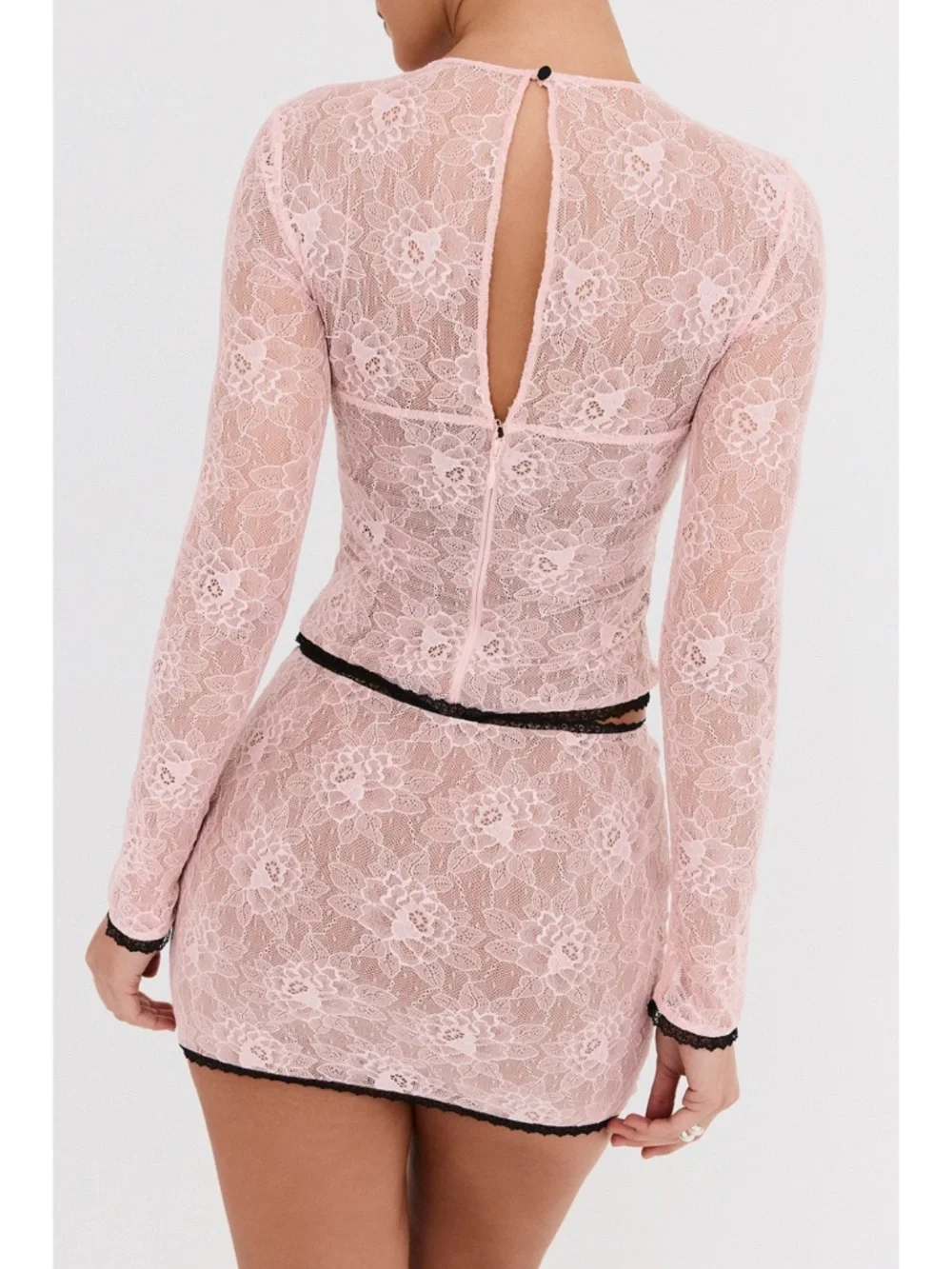 NEW Mistress Rocks Peony Lace Cutout Top & Skirt Set XS